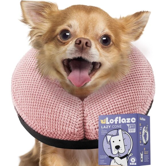 Soft Inflatable Dog Cone Collar for Small Medium Large Dogs - - Pink S - Picture 1 of 6